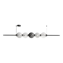 Suspension lumineuse en cristal/gris/blanc laiteux 2, 5 sphères du 21e siècle