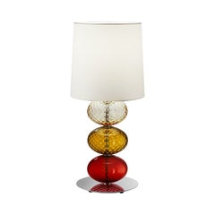 21st Century Abat-Jour Table Lamp in Amber Yellow/Red/Tea by Venini