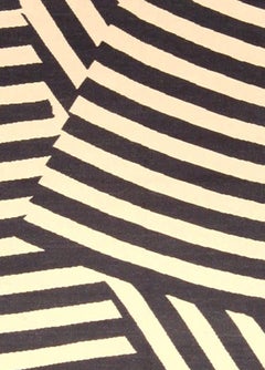 21st Century Abstract Berber Hills Black and White Wool Rug by Kim Alexandriuk