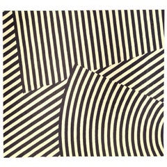 21st Century Abstract Berber Hills Black and White Wool Rug by Kim Alexandriuk