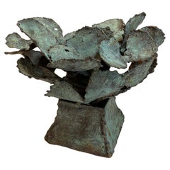 21st Century Abstract Bronze Floral Sculpture