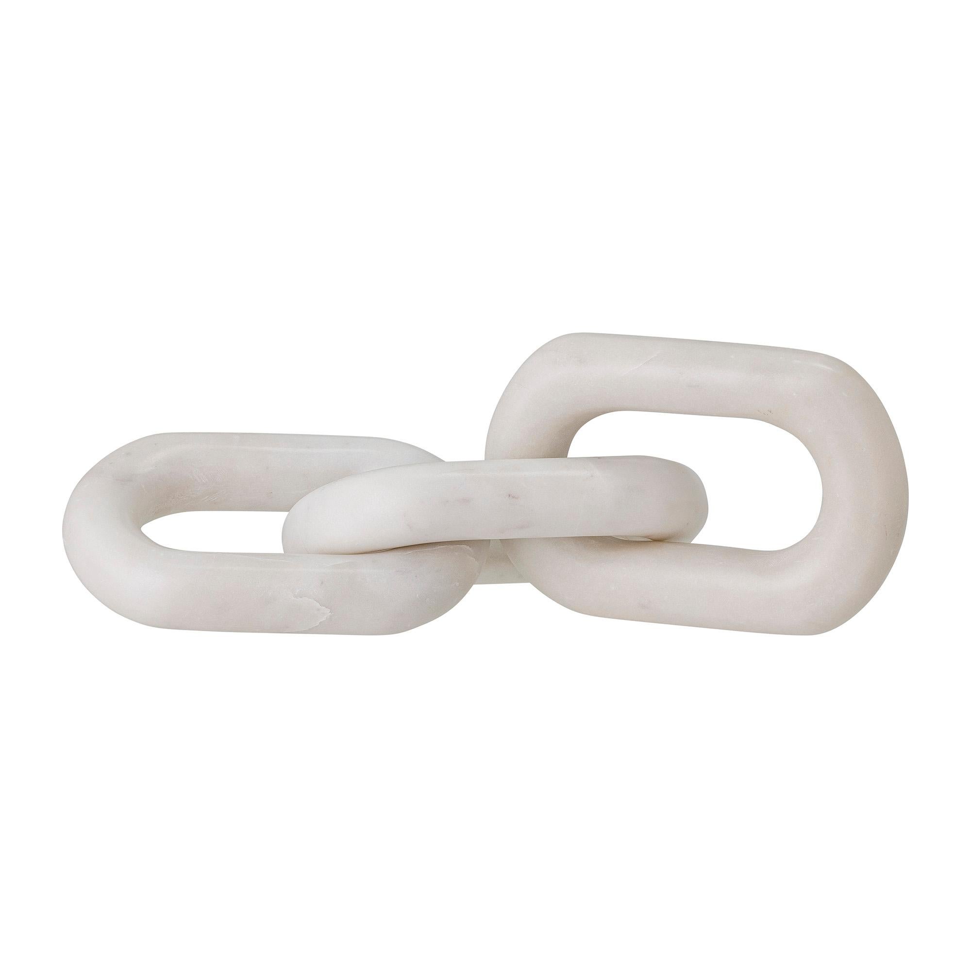 Danish 21st Century Abstract Modern Organic White Marble Interwoven Ring Sculpture