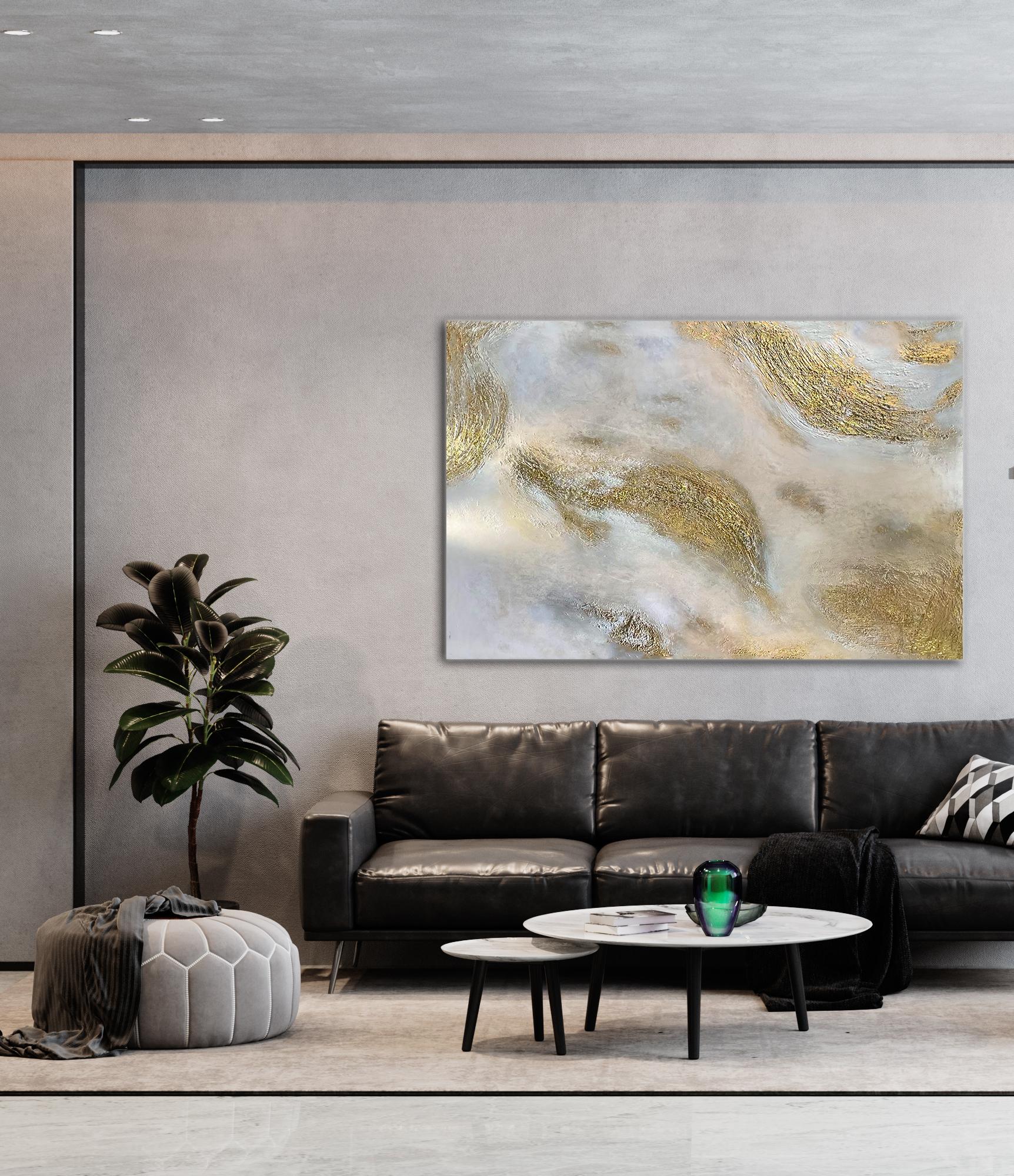 Hand-Painted 21st Century Abstract Painting ”Lusso”  For Sale