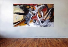 Peinture abstraite originale sur toile, Suzanne Clune « Figures »