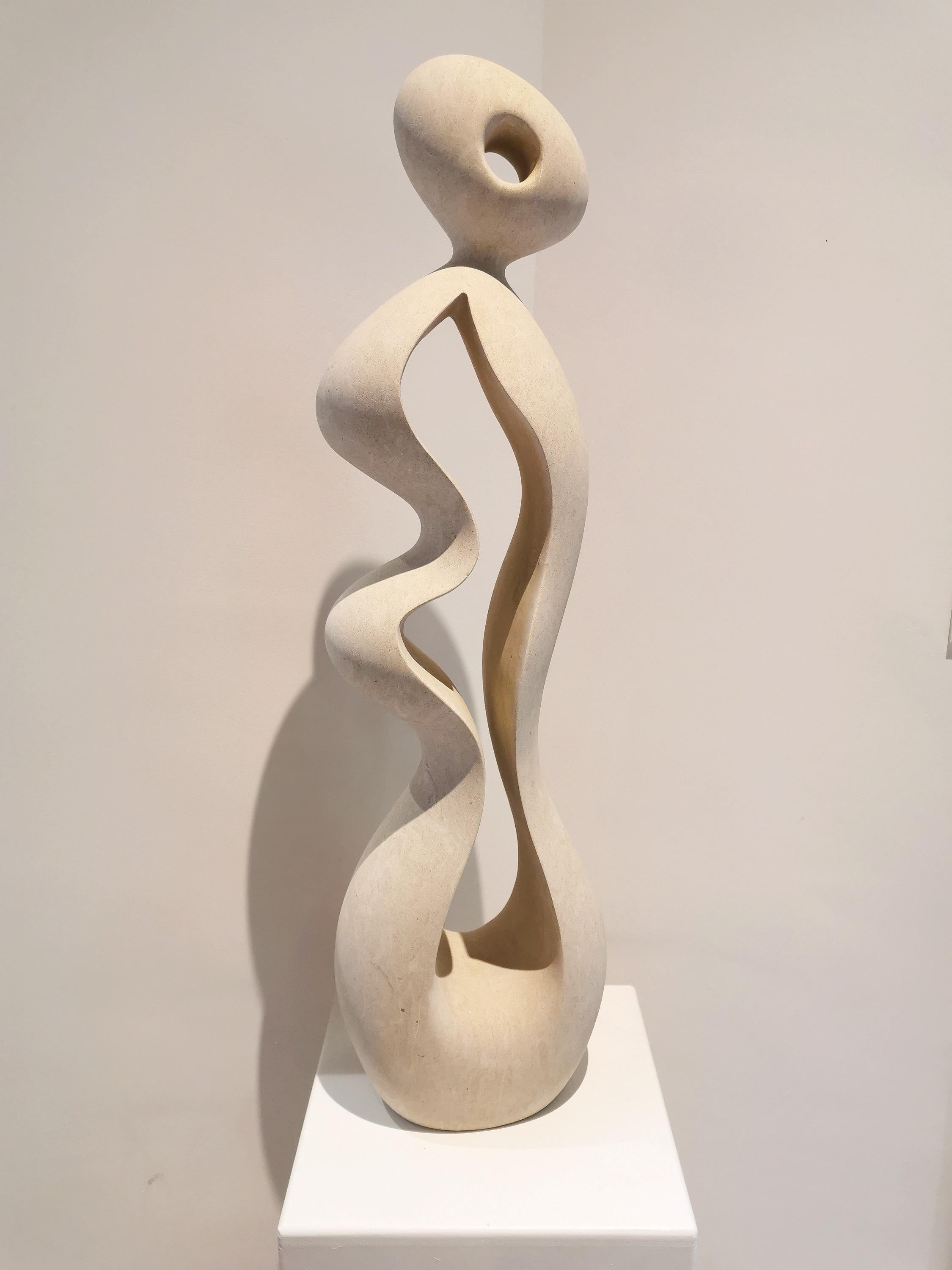 Hand-Carved 21st Century Abstract Sculpture CLYTO 80 cm height by Renzo Buttazzo For Sale
