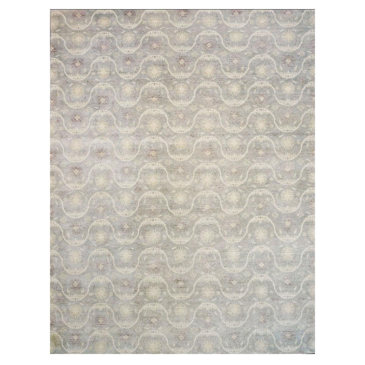 21st Century Afghan Ikat Wool Handwoven Grey Carpet For Sale