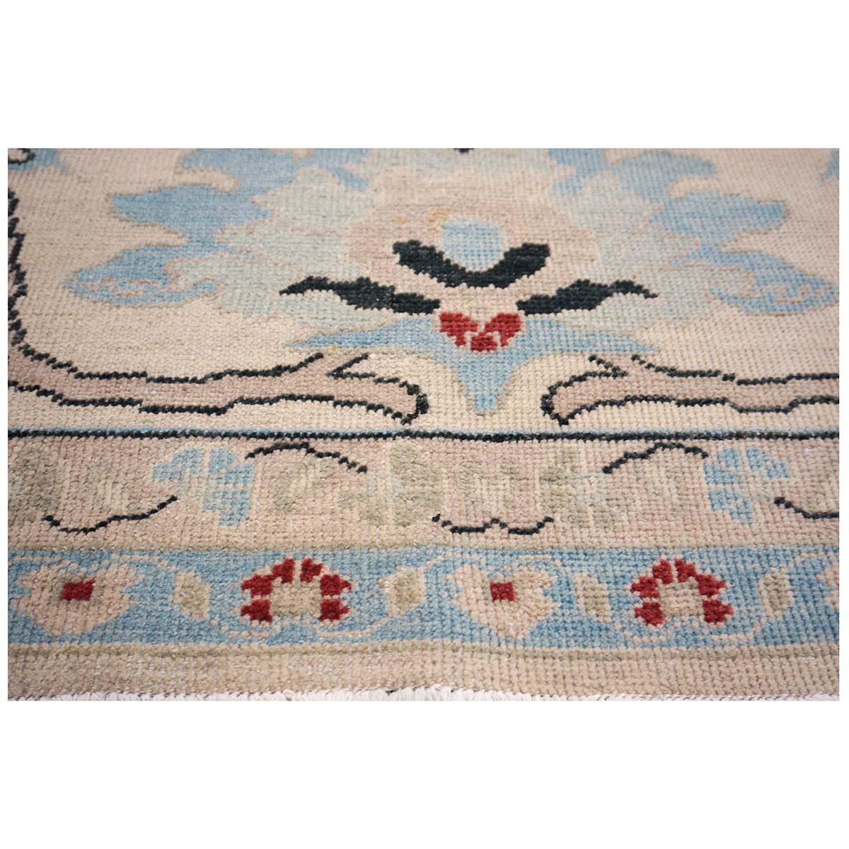 21st Century Persian Sultanabad 10x14 Ivory, Blue, & Red Handmade Area Rug For Sale 5