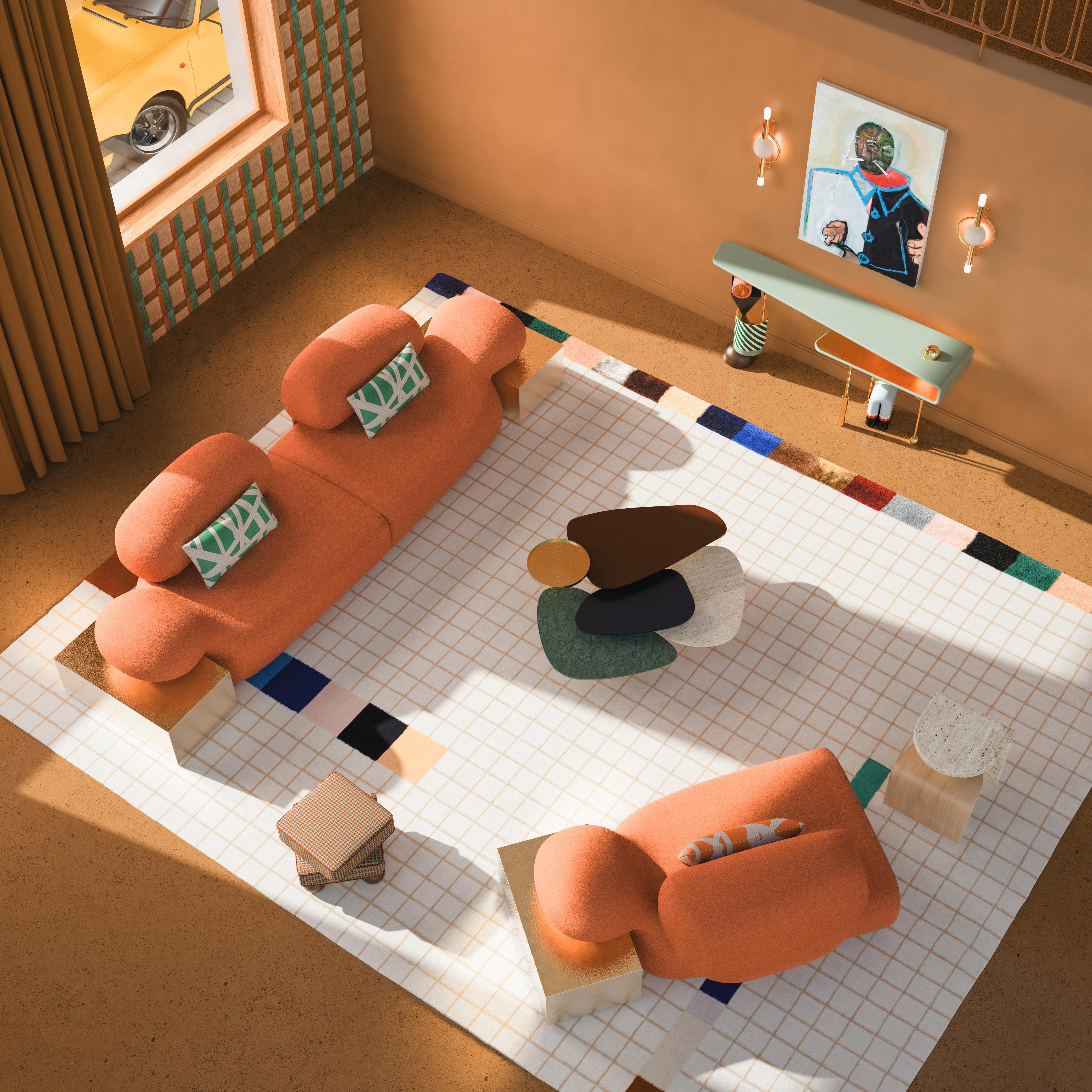 Mesa Consola Ahrt Siglo XXI Madera Mármol Latón Made in Portugal by Malabar en venta 2