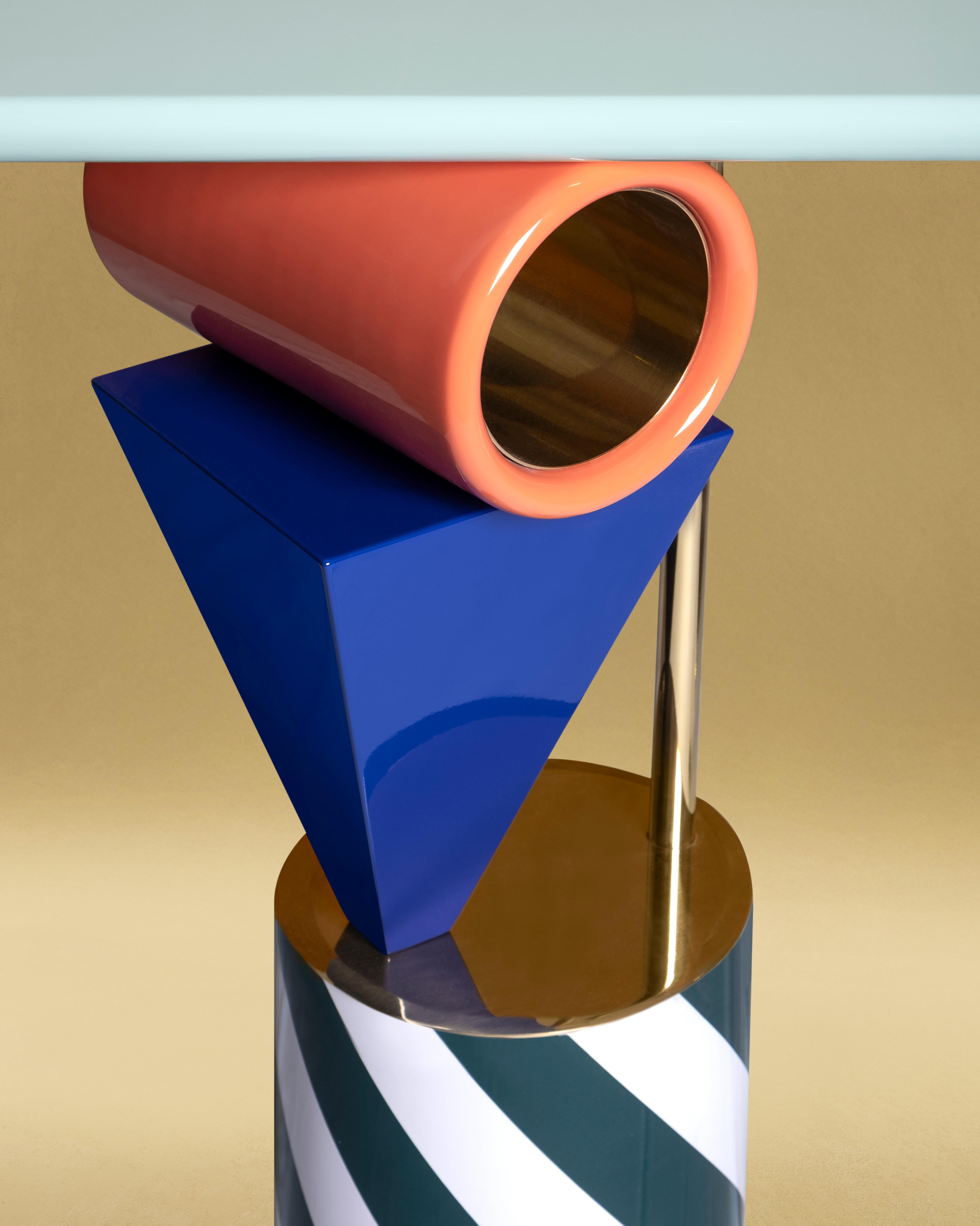 Mesa Consola Ahrt Siglo XXI Madera Mármol Latón Made in Portugal by Malabar en venta 4