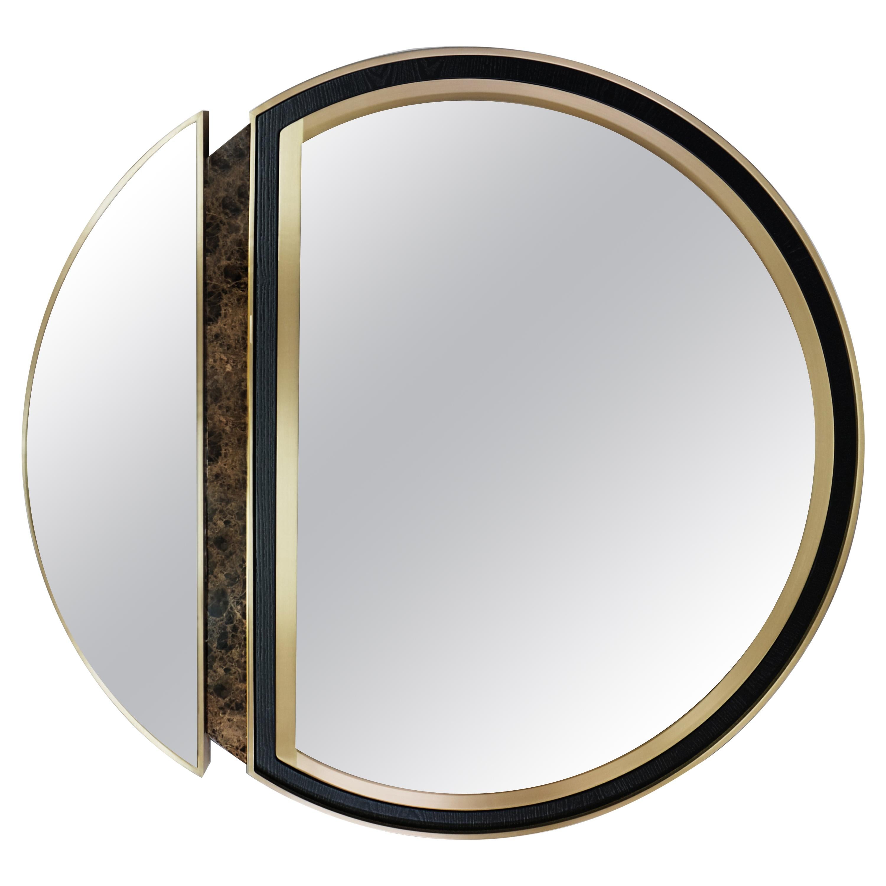21st Century Alaska Mirror Marble Polished Brass Ashwood For Sale