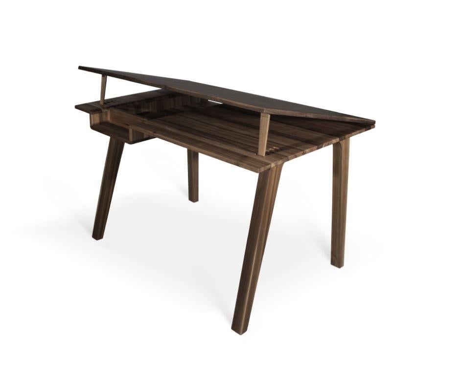 Woodwork 21st Century Aleister Desk Table Walnut Wood For Sale