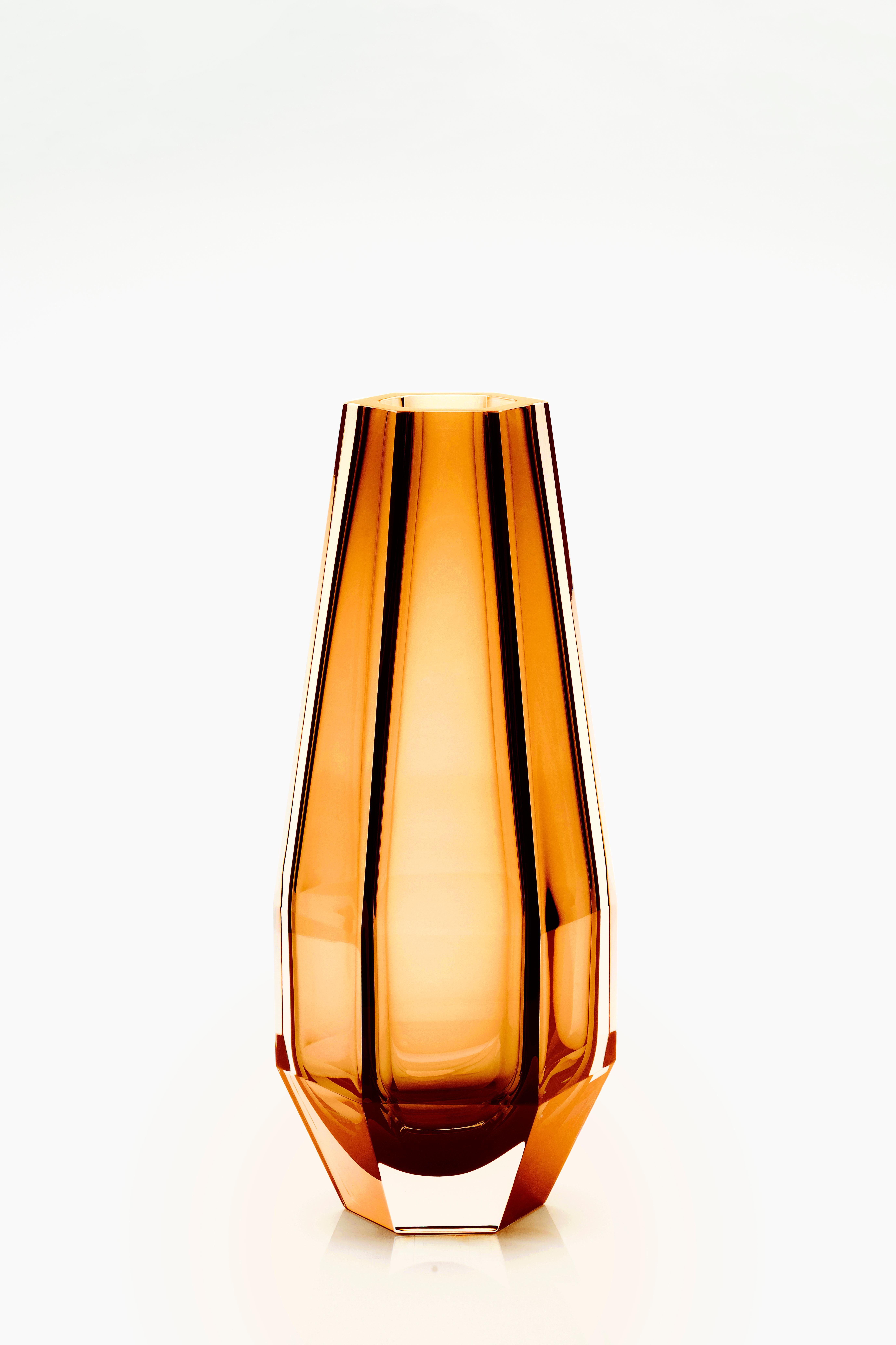Fait main Vase topaze de Murano d'Alessandro Mendini Gemella du 21e siècle en vente
