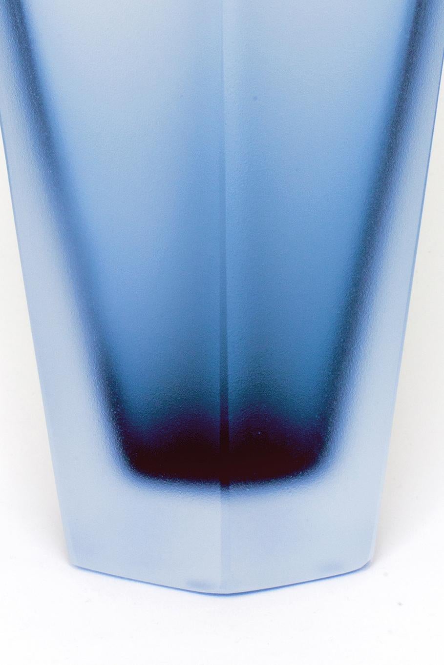 Modern 21st Century Alessandro Mendini Gemello Murano Ocean Blue Frost For Sale