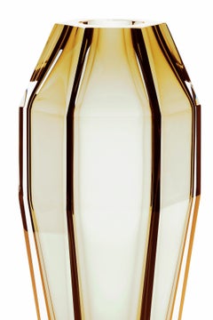 21st Century Alessandro Mendini Gemello Murano Vase Amber Yellow