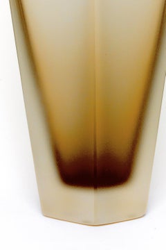 21st Century Alessandro Mendini Gemello Murano Vase Amber Yellow Frost