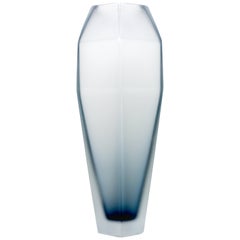 21st Century Alessandro Mendini Gemello Murano Frosted Glass Vase Grey