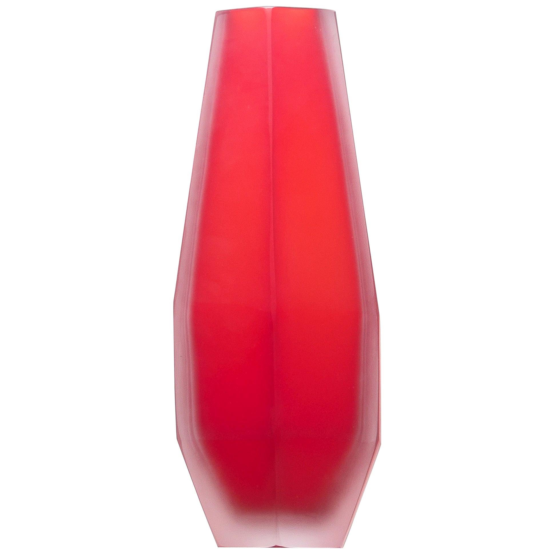 21st Century Alessandro Mendini Murano Frosted Glass Vase Various Colors