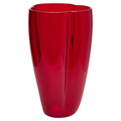 21st Century Alessandro Mendini Murano Glass Petalo Large Vase Red
