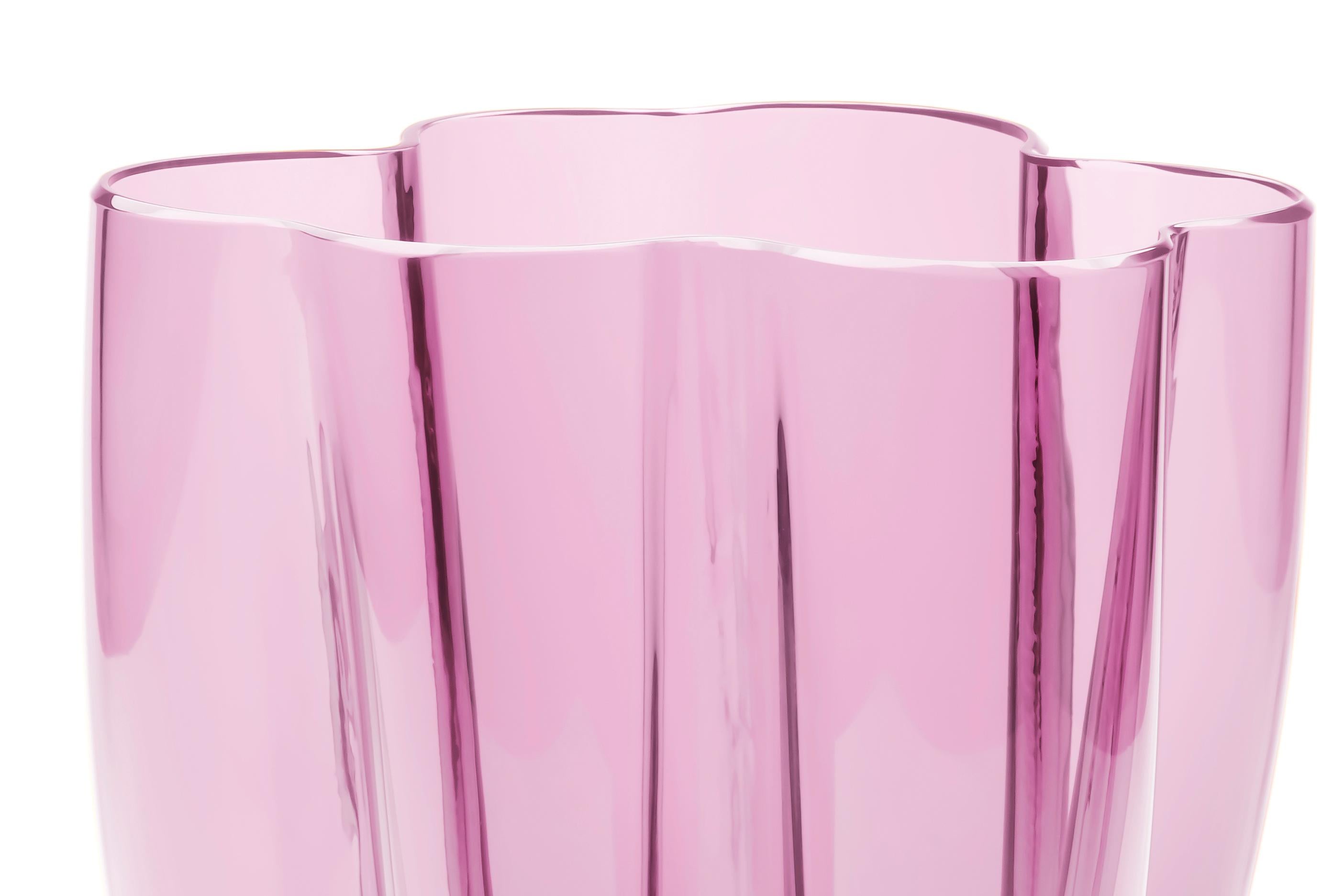 italien 21e siècle Alessandro Mendini Petit vase en verre de Murano Améthyste en vente