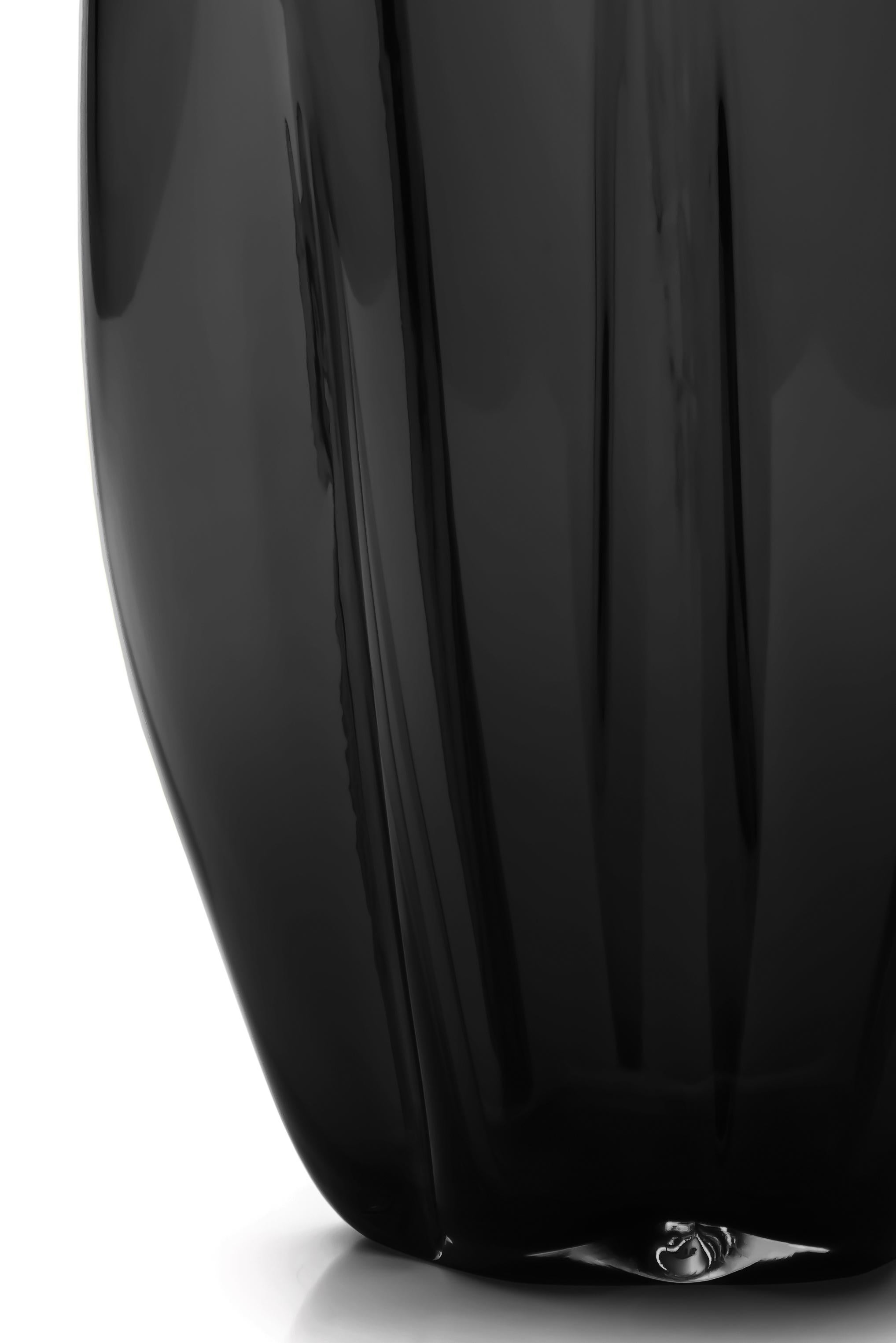 21. Jahrhundert Alessandro Mendini Murano Glas Kleine Vase Schwarz (Italienisch) im Angebot