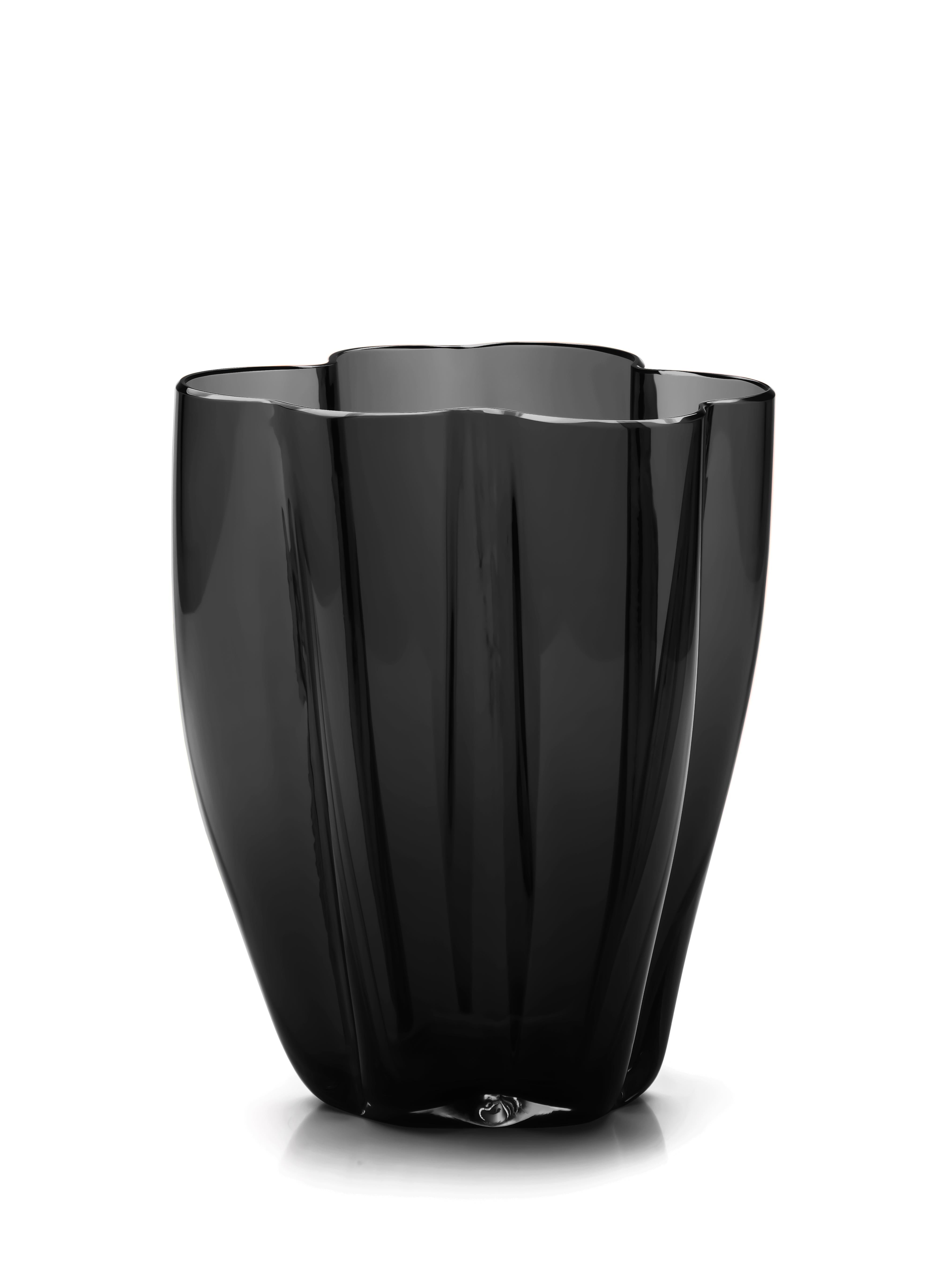 21. Jahrhundert Alessandro Mendini Murano Glas Kleine Vase Schwarz im Zustand „Neu“ im Angebot in Brembate di Sopra (BG), IT