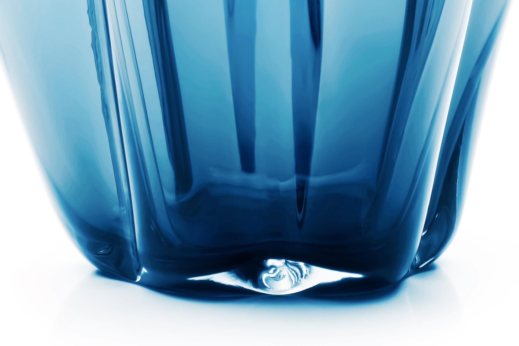 Hand-Crafted 21st Century Alessandro Mendini Murano Glass Small Vase Blue For Sale