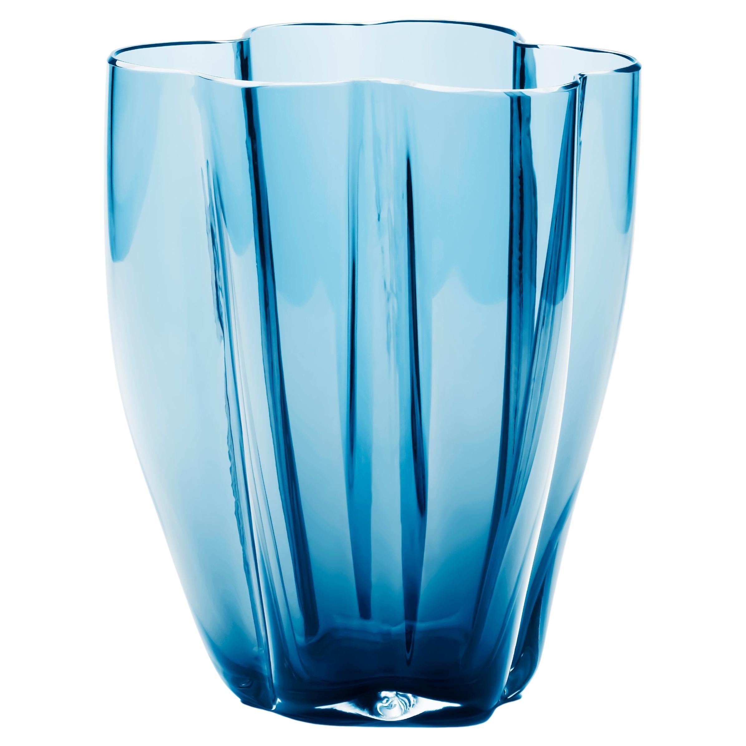 21st Century Alessandro Mendini Murano Glass Small Vase Blue