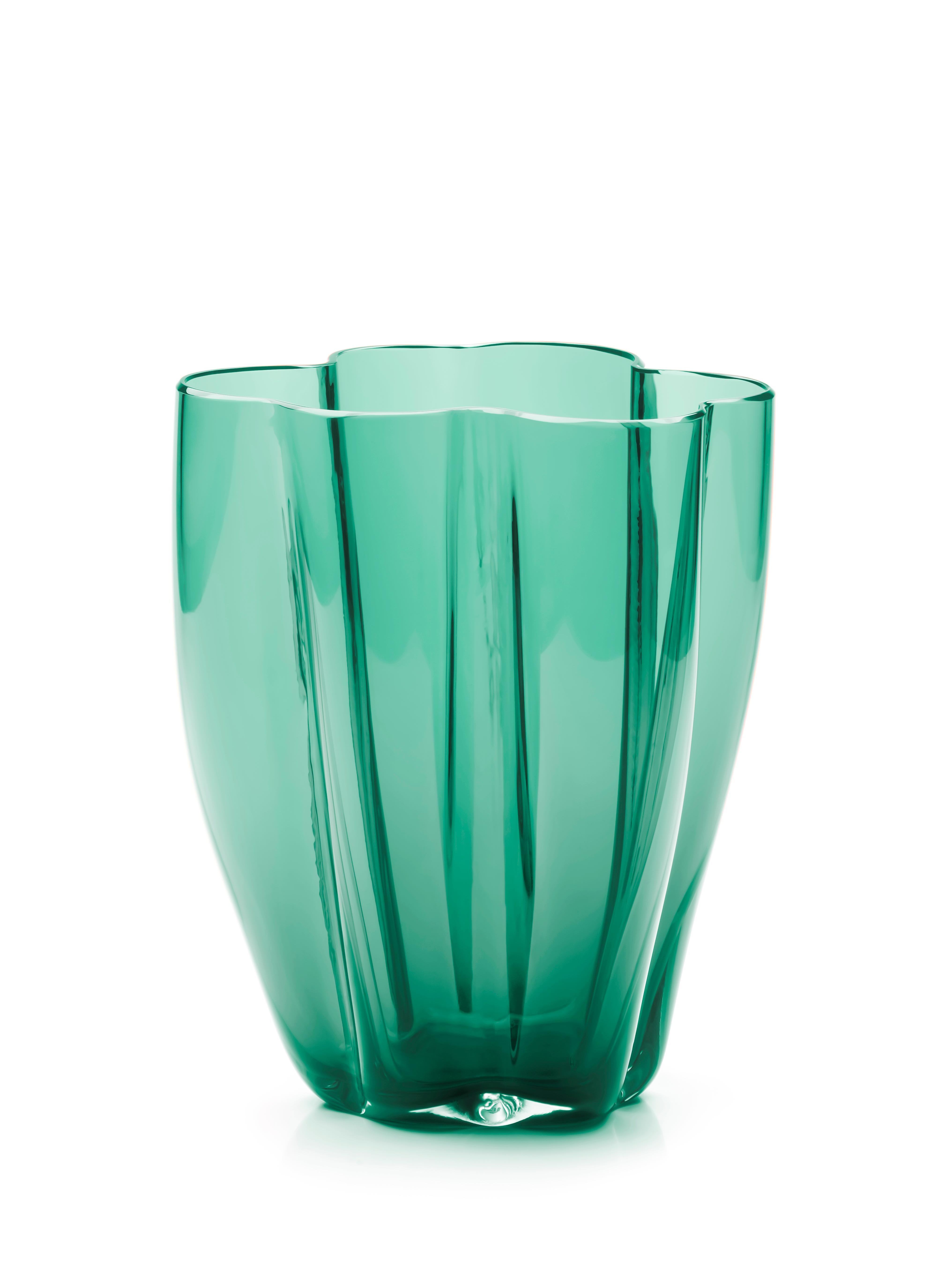 21e siècle Alessandro Mendini Petit vase en verre de Murano Vert Emeraude Neuf - En vente à Brembate di Sopra (BG), IT