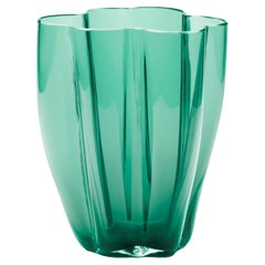 21e siècle Alessandro Mendini Petit vase en verre de Murano Vert Emeraude