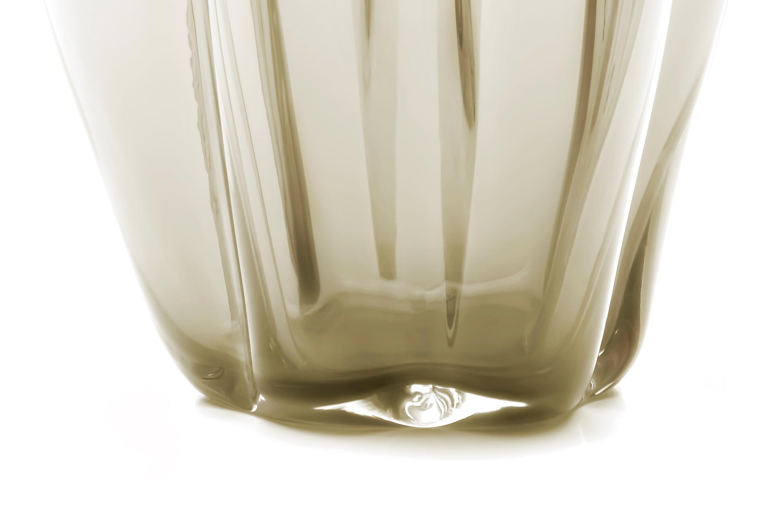italien 21st Century Alessandro Mendini Murano Glass Small Vase Honey en vente