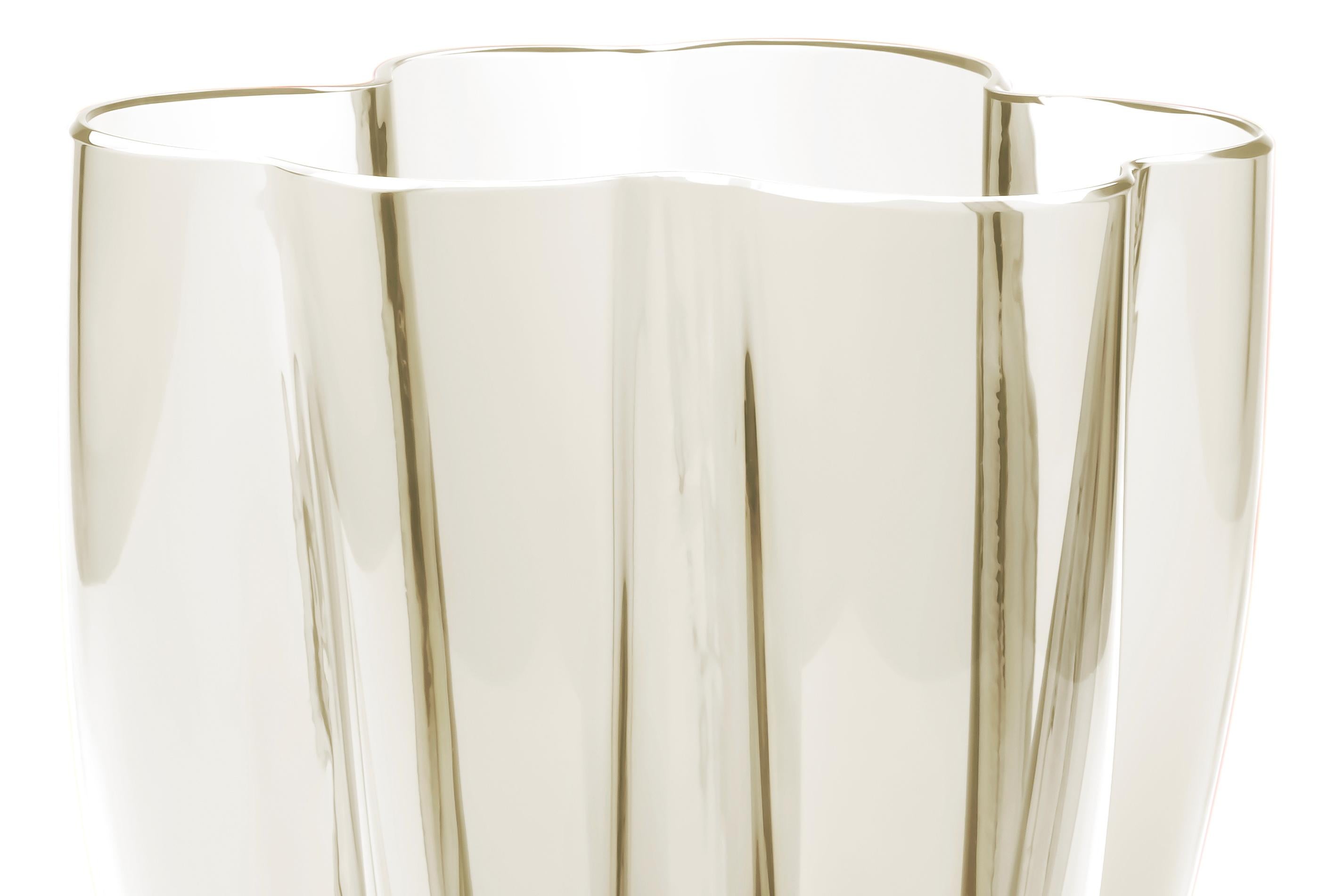 Fait main 21st Century Alessandro Mendini Murano Glass Small Vase Honey en vente