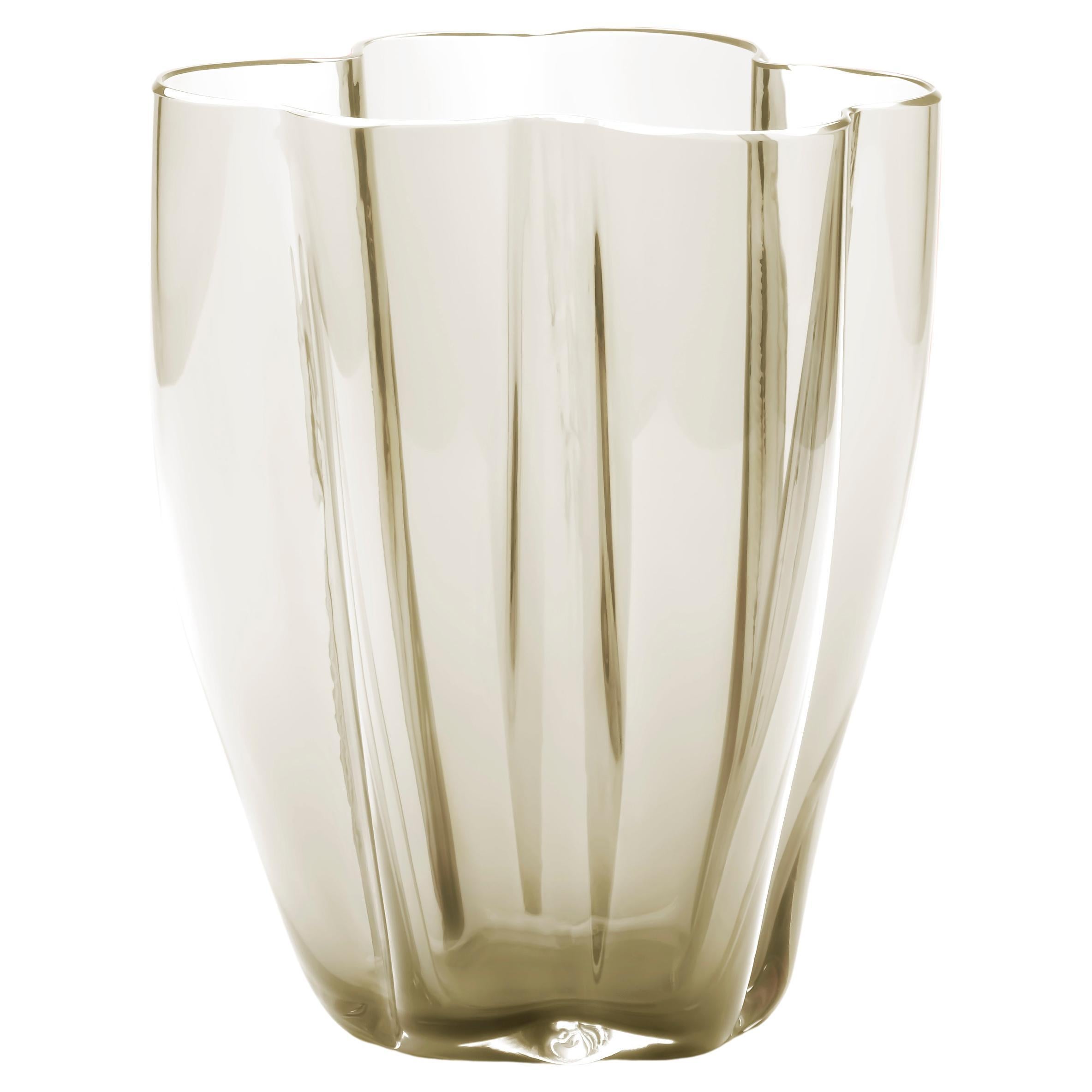 21st Century Alessandro Mendini Murano Glass Small Vase Honey