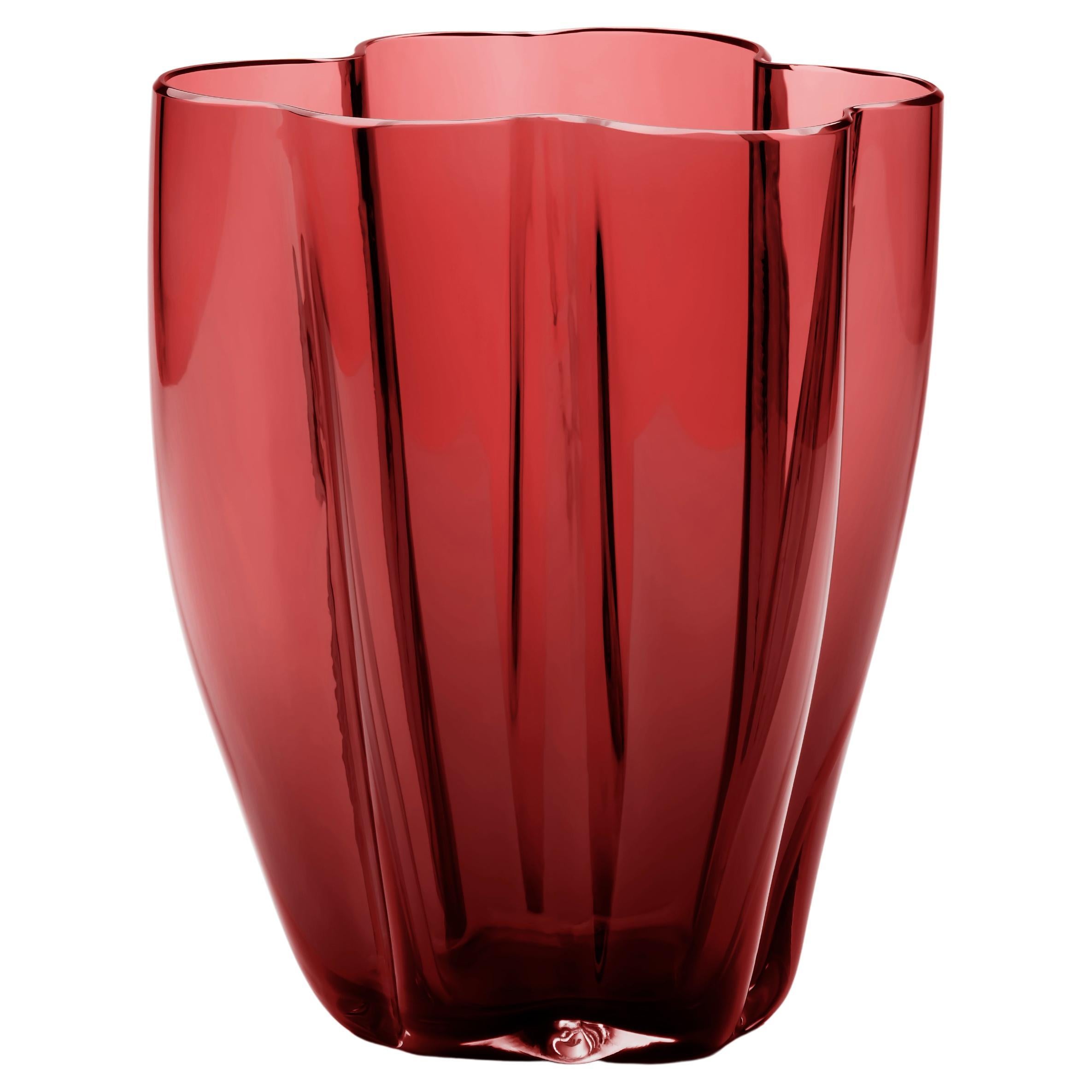 21st Century Alessandro Mendini Murano Glass Small Vase Red