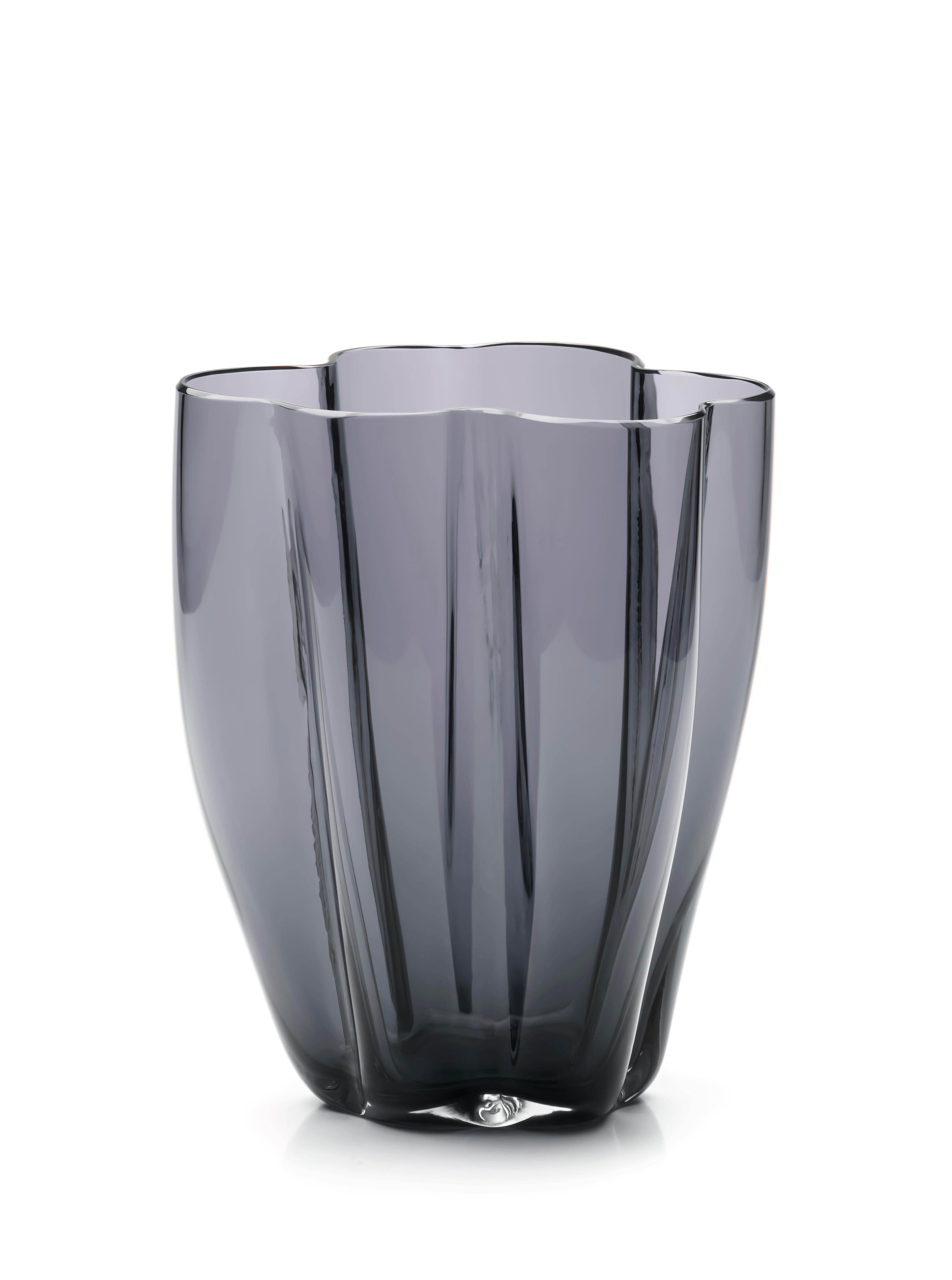 21e siècle Alessandro Mendini Petit vase en verre de Murano Gris acier Neuf - En vente à Brembate di Sopra (BG), IT