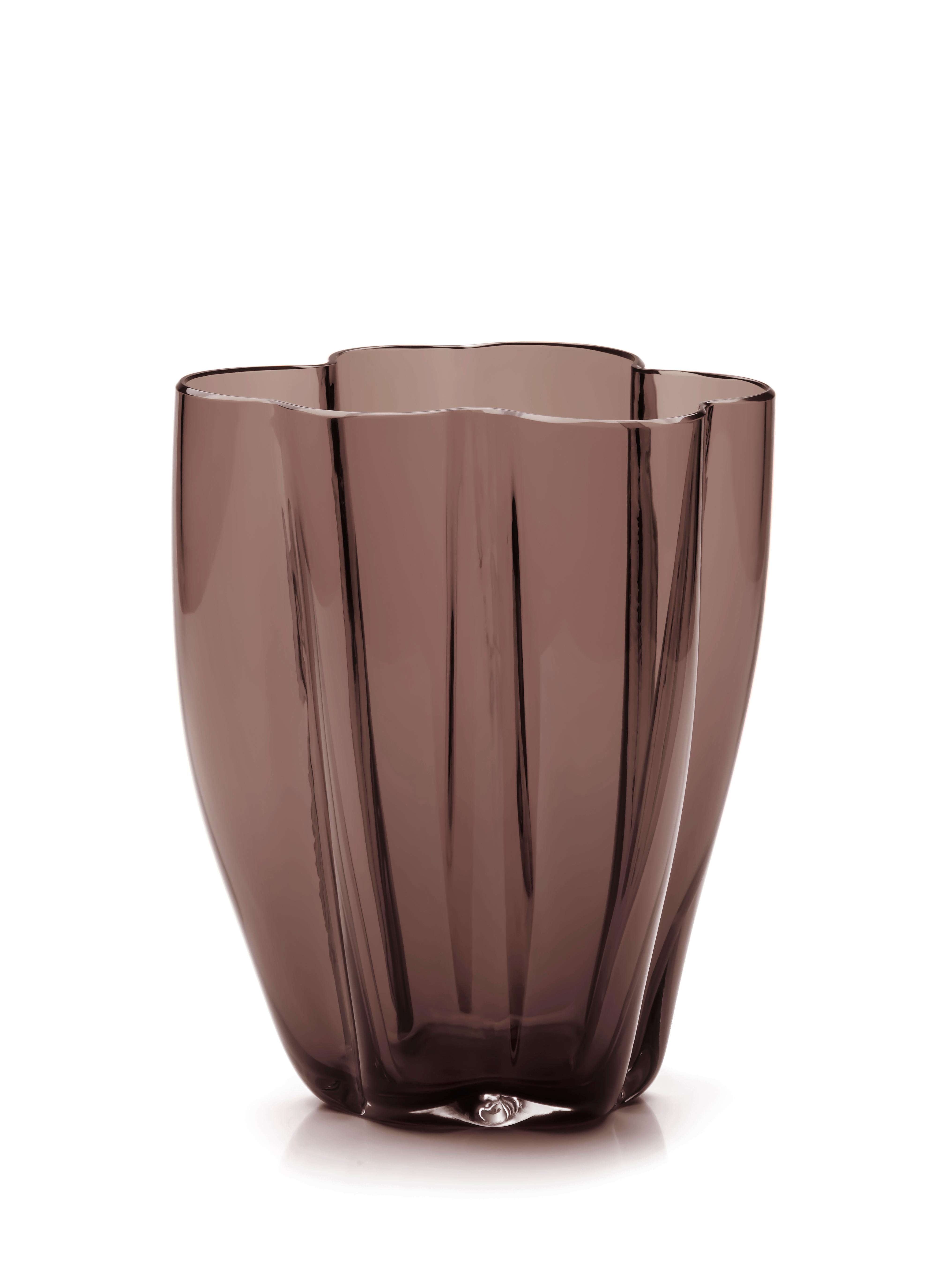 21e siècle Alessandro Mendini Petit vase en verre de Murano Tabac Neuf - En vente à Brembate di Sopra (BG), IT