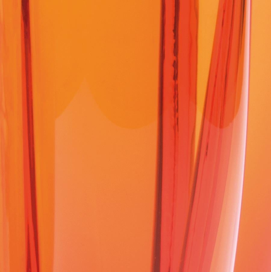 Modern 21st Century Alessandro Mendini Murano Glass Small Vase Mandarin Orange For Sale