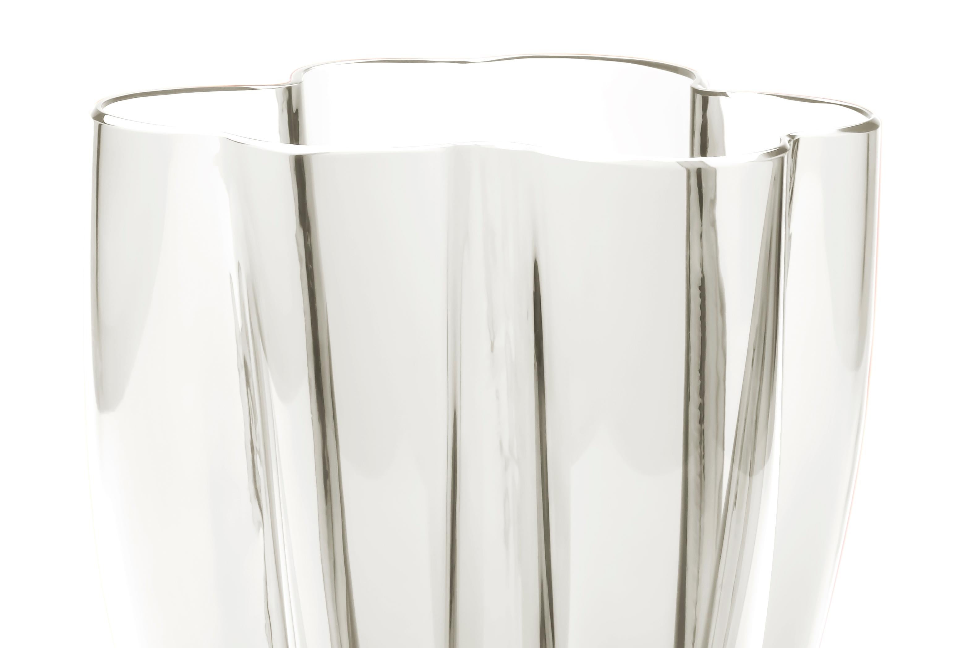 21. Jahrhundert Alessandro Mendini Murano Glas Kleine Vase Weiß (Moderne) im Angebot