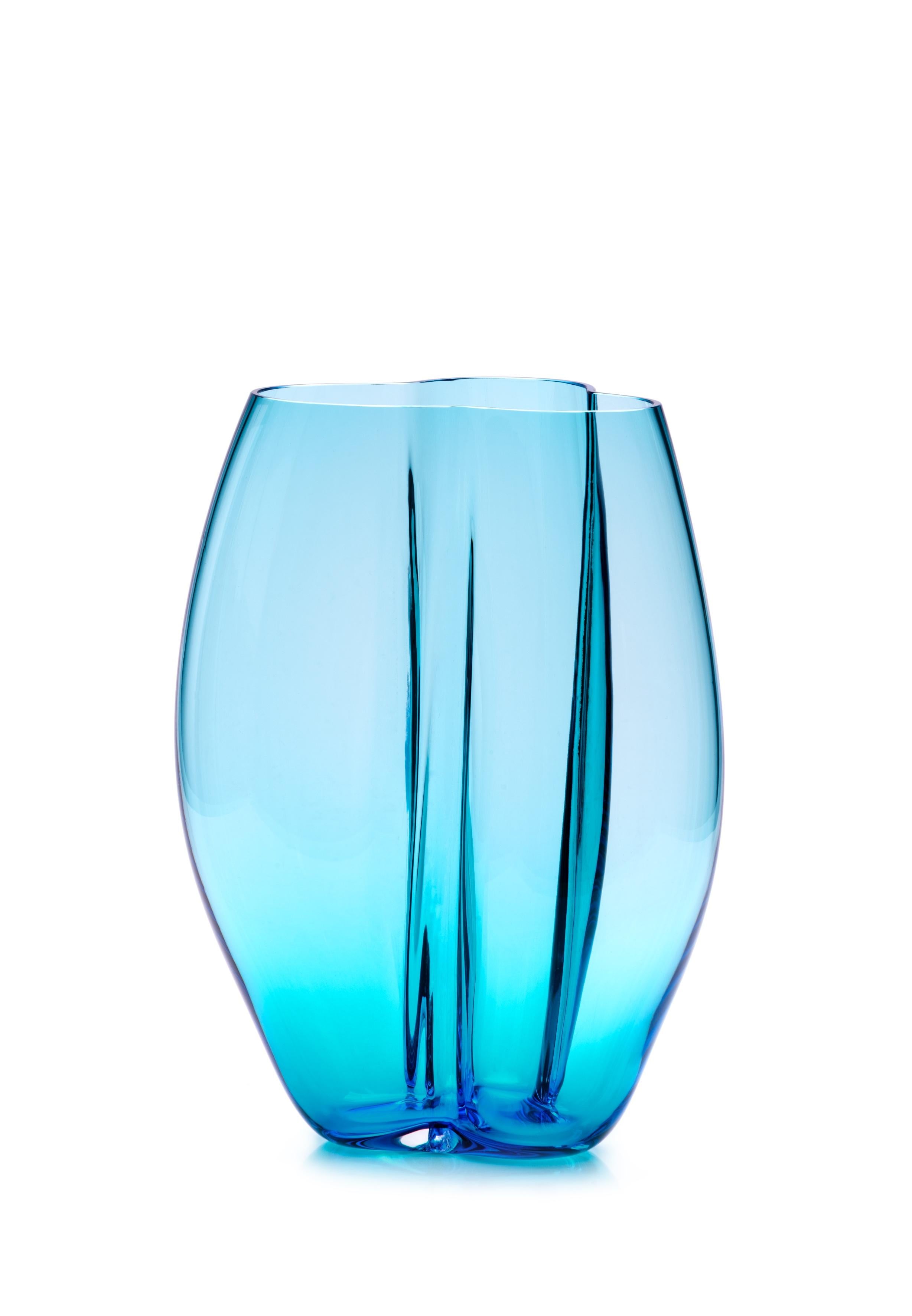 Modern 21st Century Alessandro Mendini Murano Glass Large Vase Ocean Blue  For Sale
