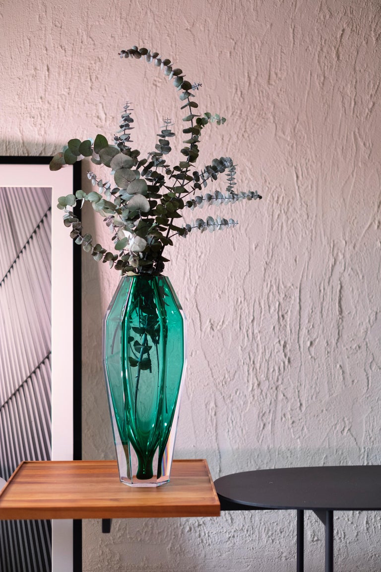 21st Century Alessandro Mendini Murano Transparent Glass Vase Various Colors For Sale 1