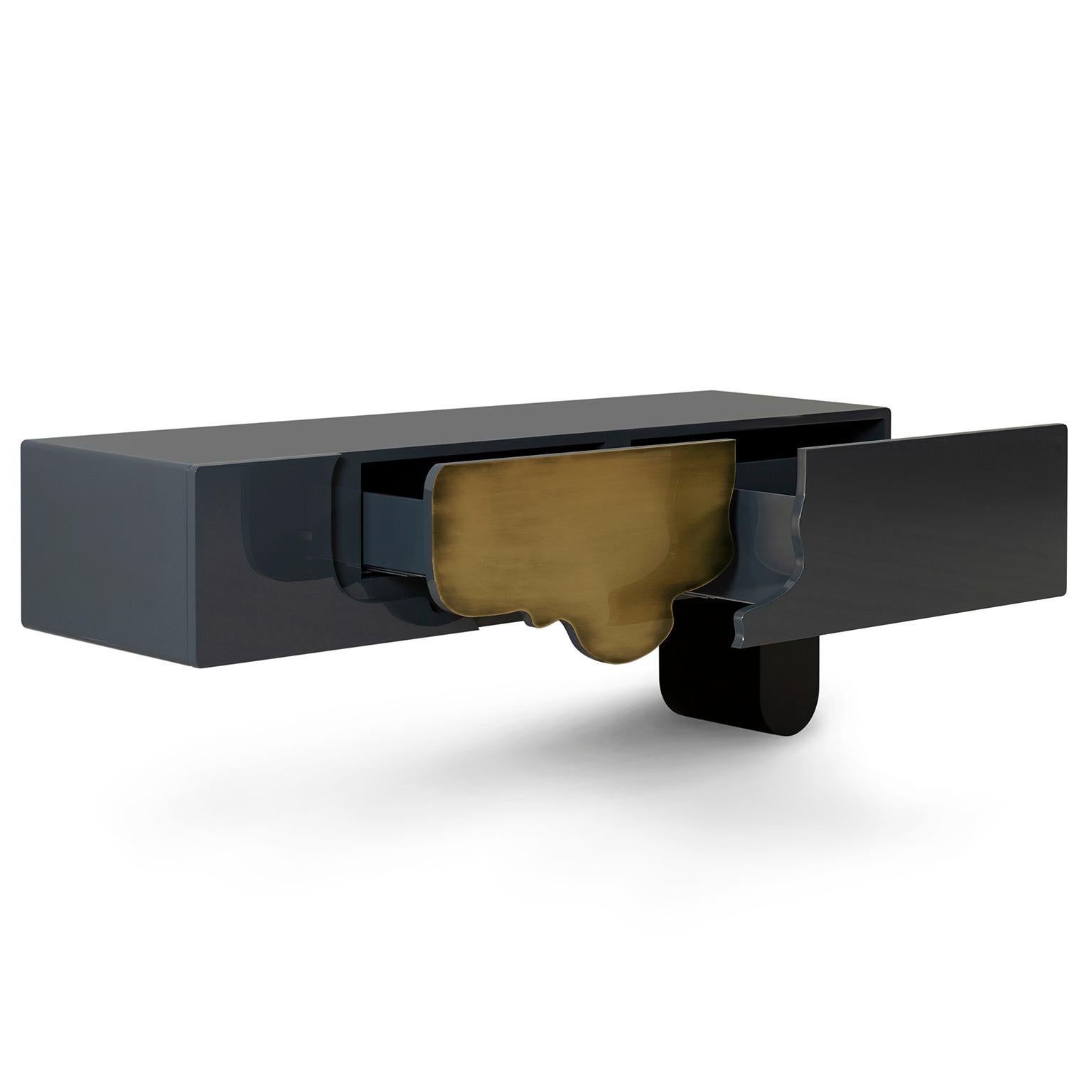 Modern Alma Console Table, Brass, Handmade in Portugal by Greenapple For Sale 7