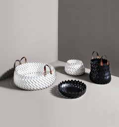 21st Century Almeria Large Towel and Shoes Handwoven Basket with Handles