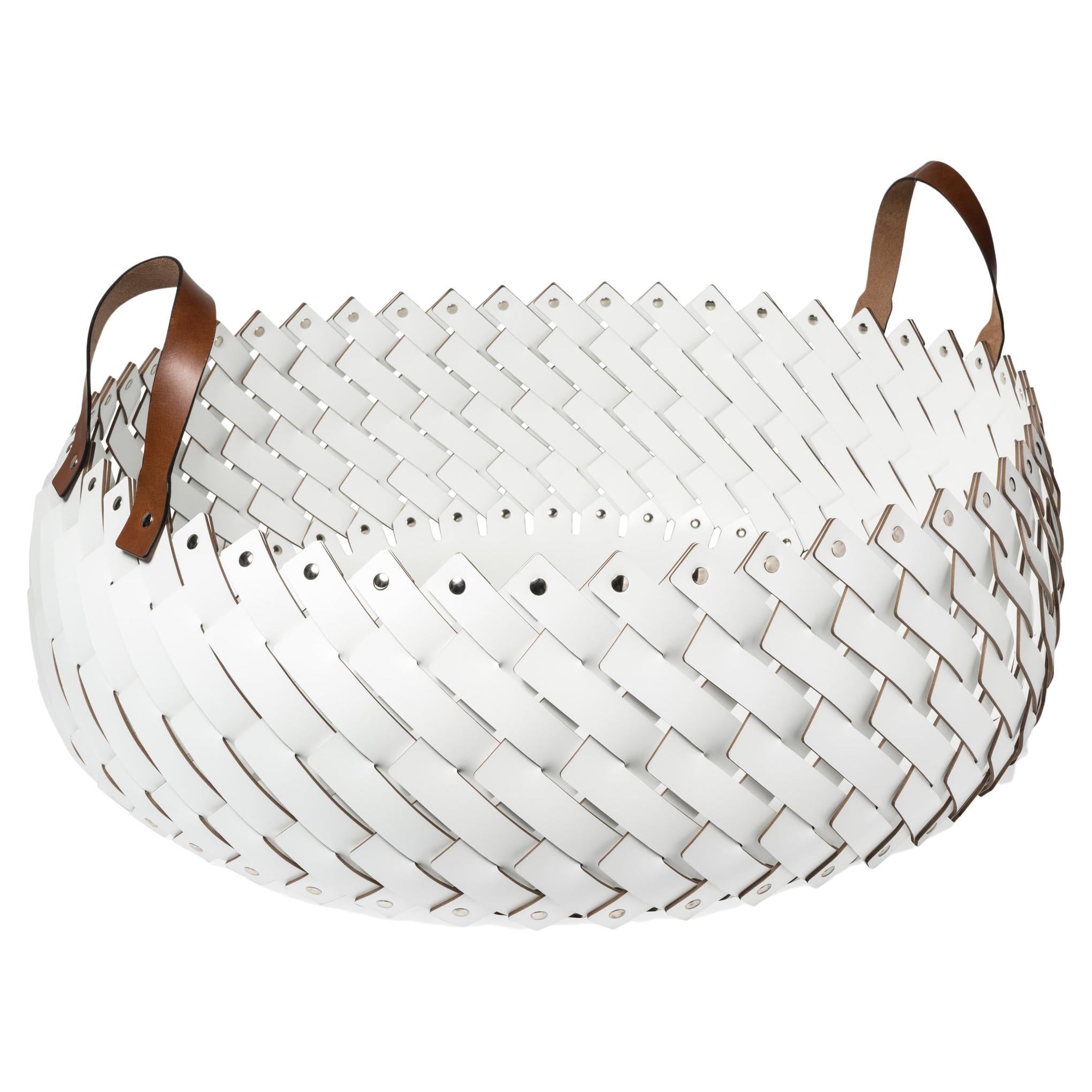 21st Century Almeria Large Towel and Shoes Handwoven Basket with Handles