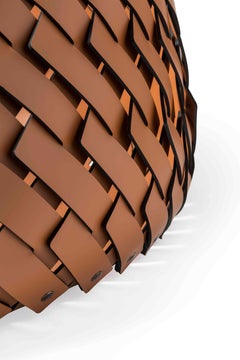 21st Century Almeria Magazine or Shoes Leather Basket Handwoven in Italy