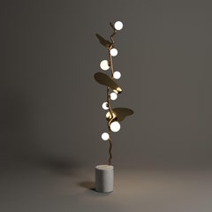 21st Century Almond Floor Lamp Brass Made in Portugal by Creativemary