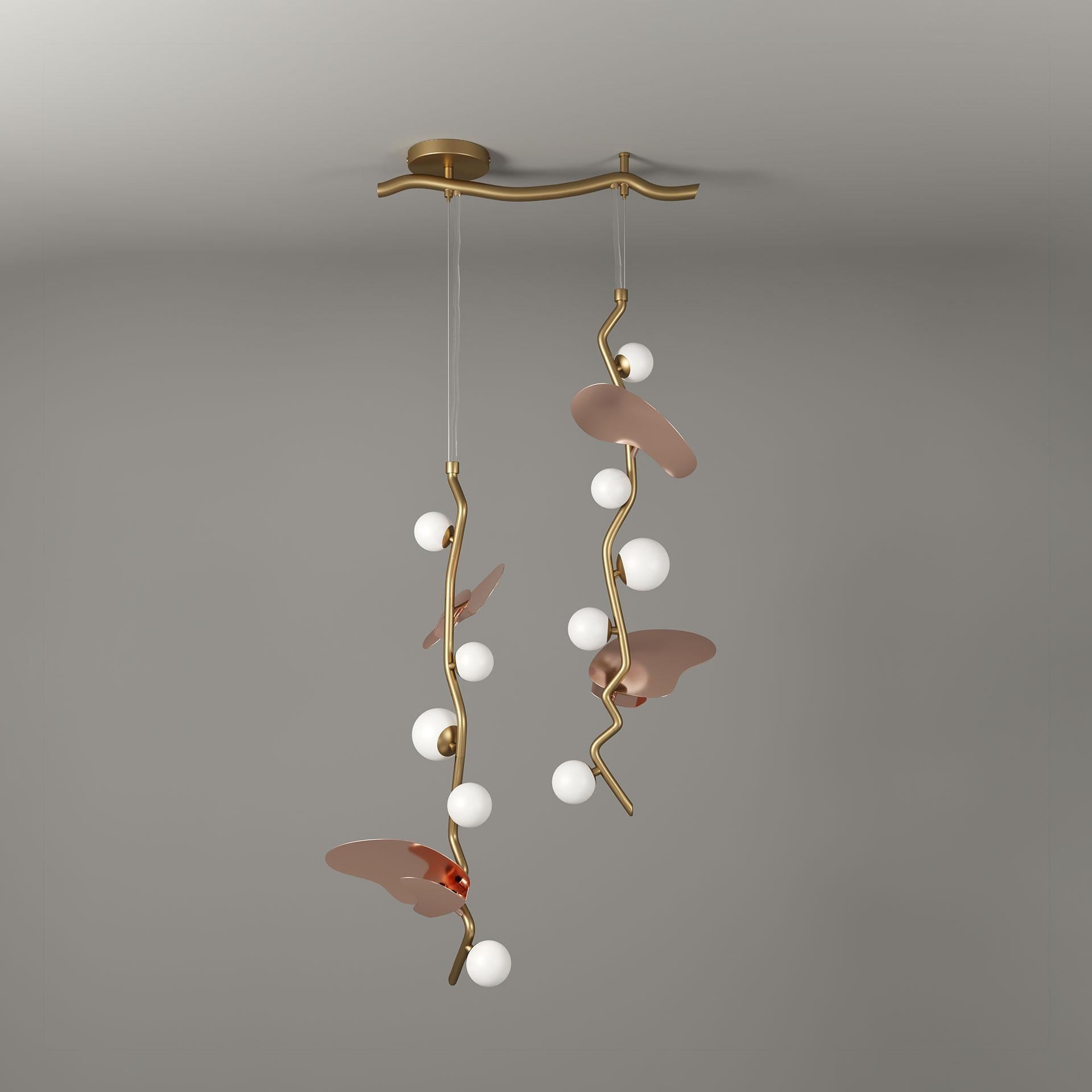 21st Century Almond Pendant Lamp Brass by Creativemary In New Condition For Sale In RIO TINTO, PT