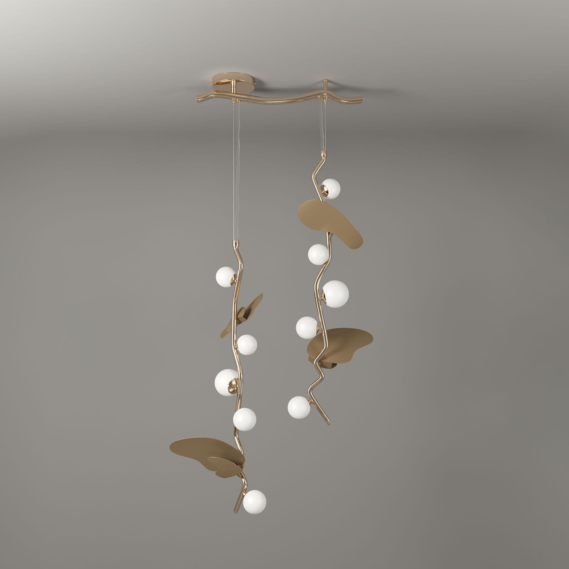 Contemporary 21st Century Almond Pendant Lamp Brass by Creativemary For Sale