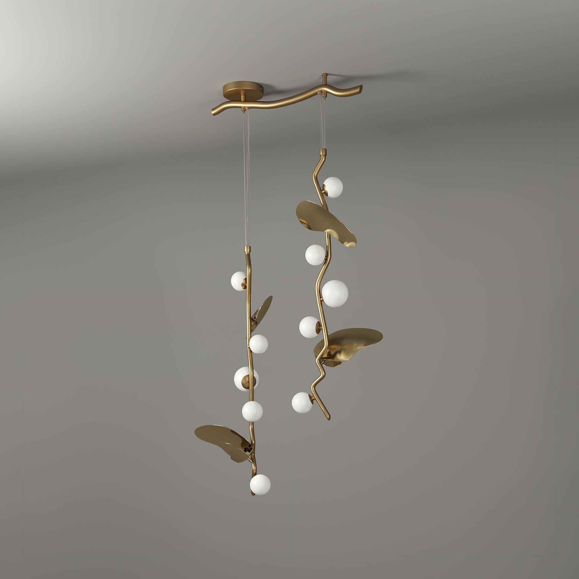 21st Century Almond Pendant Lamp Brass by Creativemary For Sale 1