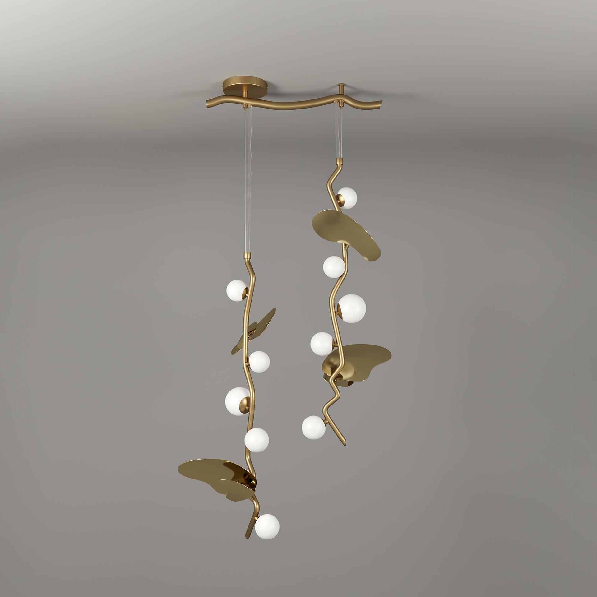 21st Century Almond Pendant Lamp Brass by Creativemary For Sale 2