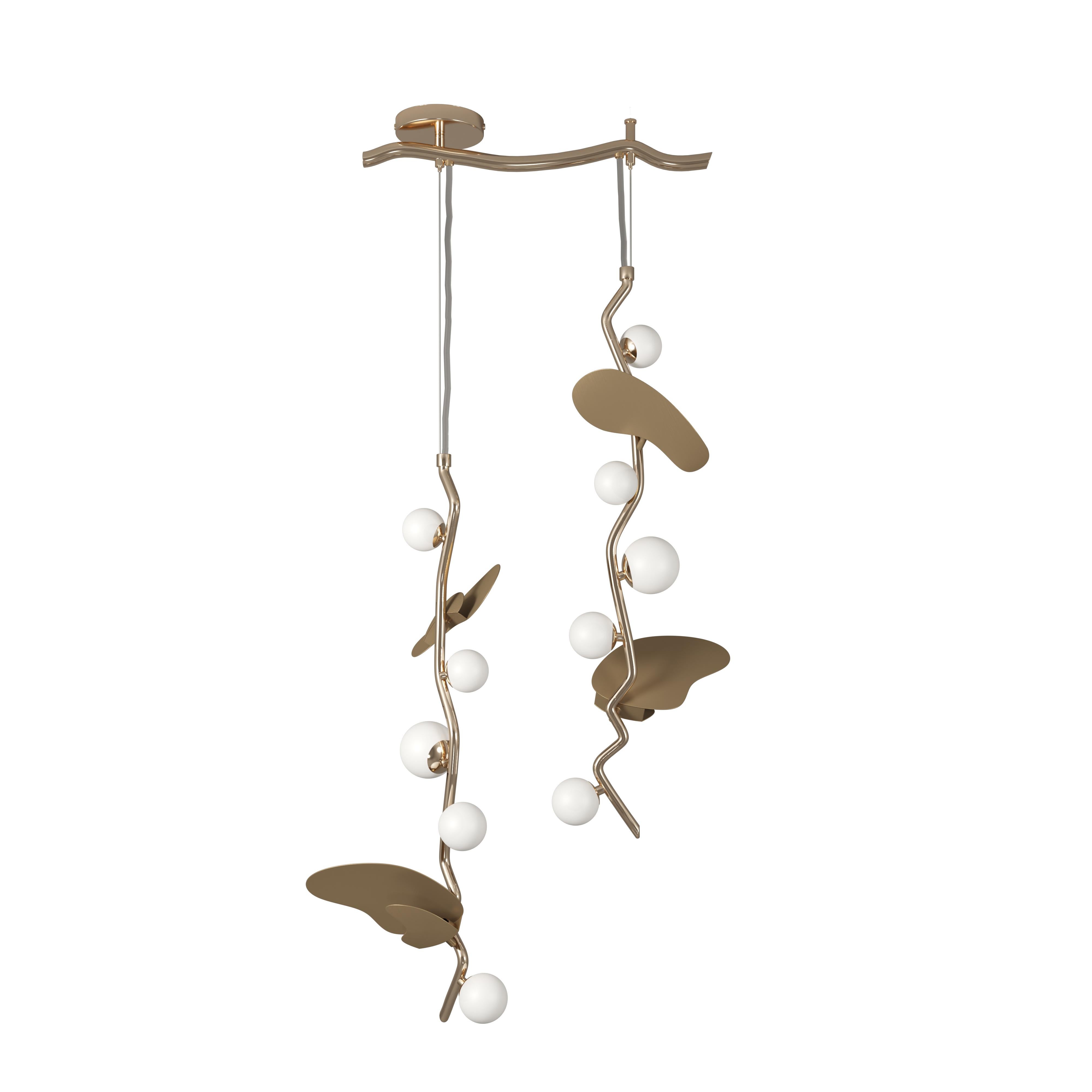 21st Century Almond Pendant Lamp Brass Made in Portugal by Creativemary For Sale 5