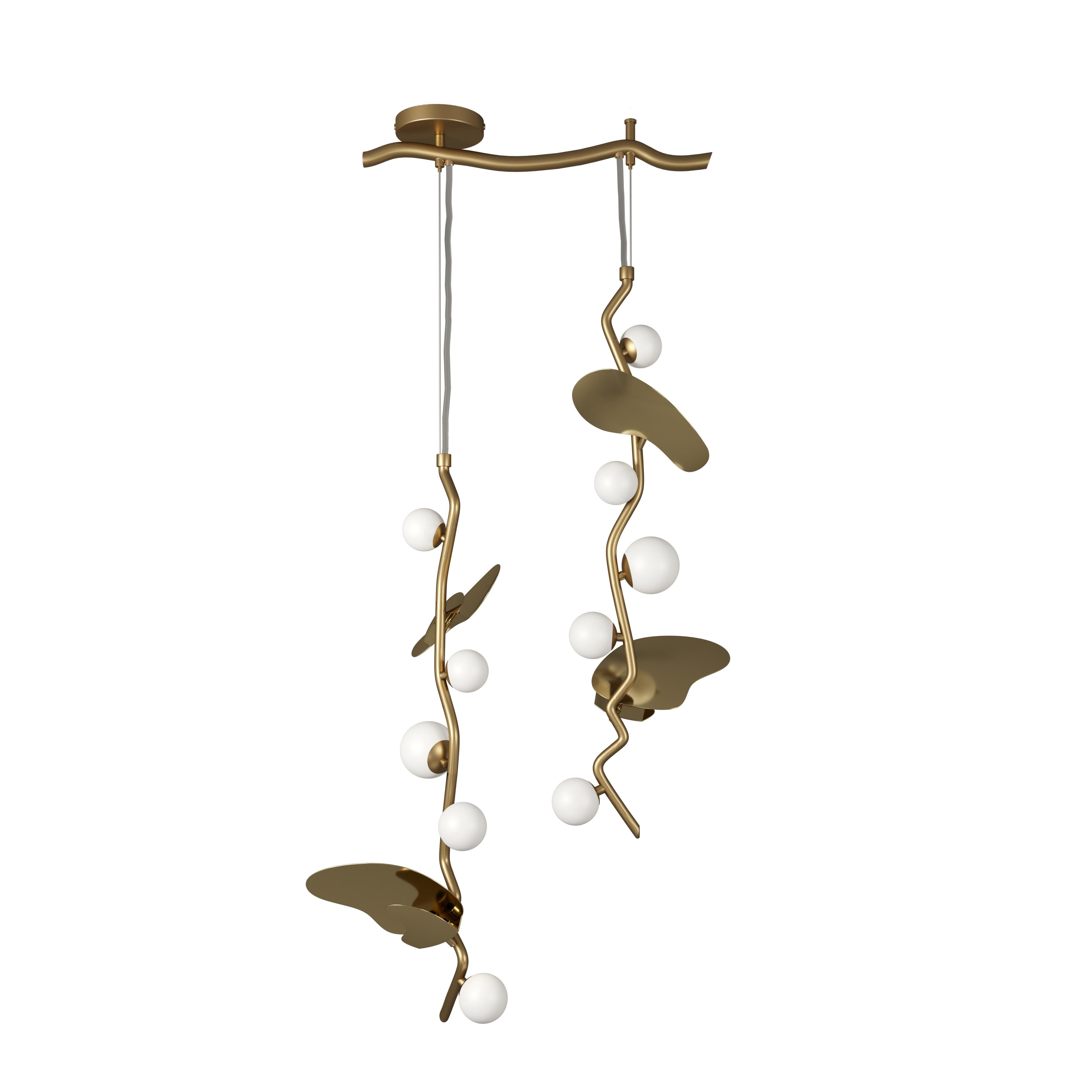 21st Century Almond Pendant Lamp Brass Made in Portugal by Creativemary For Sale 3